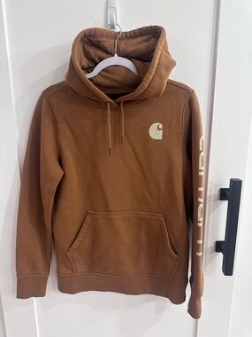 Carhartt Women’s Relaxed Fit Graphic Hoodie - Brown - Size S (4-6) New Condition